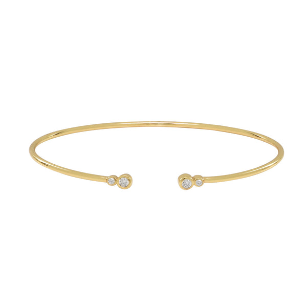 Double CZ Cuff - Gold - Bracelets - Ofina