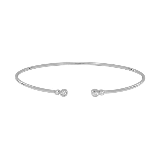 Double CZ Cuff - Silver - Bracelets - Ofina
