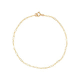 Thin Elongated Oval & Round Link Chain Bracelet - 6" - Bracelets - Ofina