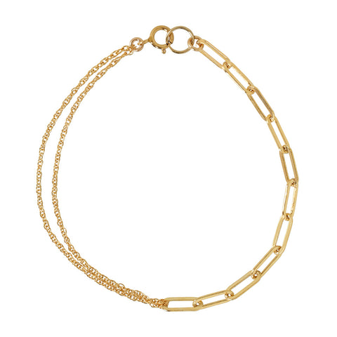 Split Oval / Rope Chain Bracelet - - Bracelets - Ofina