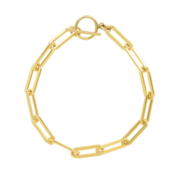 Thick Paperclip Toggle Bracelet - - Bracelets - Ofina