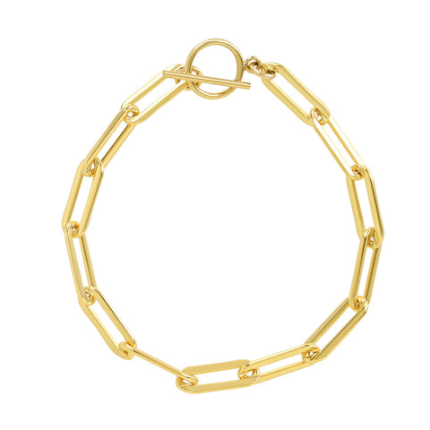 Thick Paperclip Toggle Bracelet - - Bracelets - Ofina