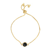 Round Black Resin Adjustable Bracelet - - Bracelets - Ofina