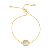 Round Mother of Pearl Adjustable Bracelet - - Bracelets - Ofina