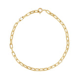 SALE - 10k Solid Gold Bold Paperclip Bracelet - - Bracelets - Ofina