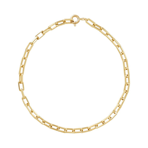 SALE - 10k Solid Gold Bold Paperclip Bracelet - - Bracelets - Ofina