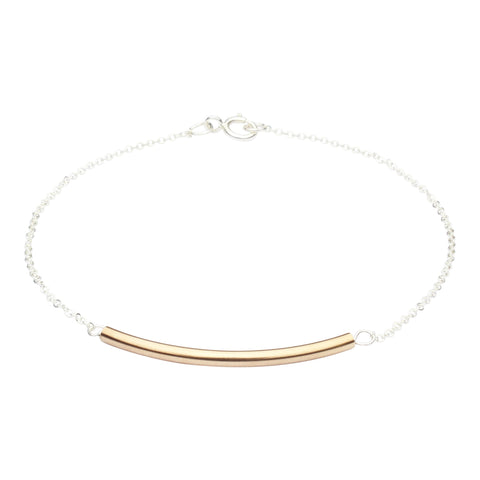 SALE - 2-Tone Curved Tube Bracelet - - Bracelets - Ofina