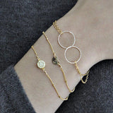 Double Diamond Cut Circles Bracelet - - Bracelets - Ofina