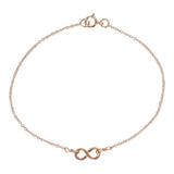 Tiny Infinity Bracelet on Thin Chain - Rosegold - Bracelets - Ofina