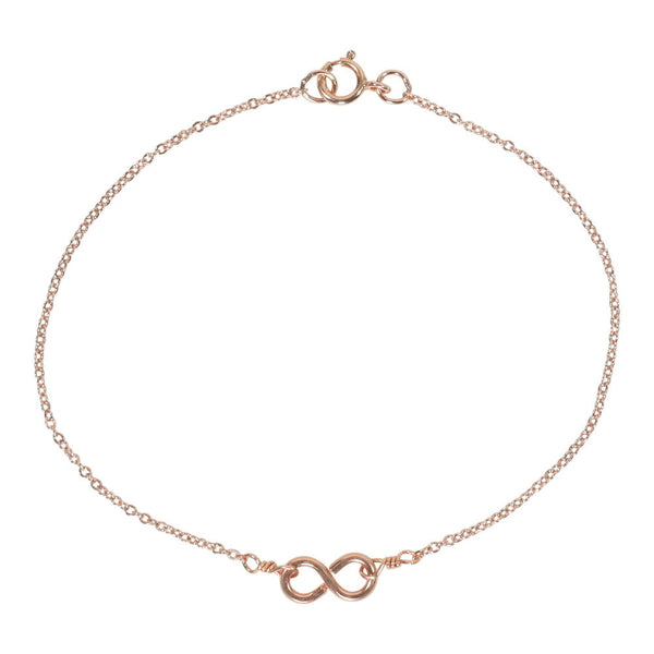 Tiny Infinity Bracelet on Thin Chain - Rosegold - Bracelets - Ofina