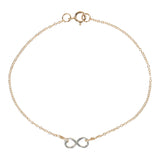 Tiny Infinity Bracelet on Thin Chain - Silver Infinity / Gold Chain - Bracelets - Ofina