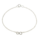 Tiny Infinity Bracelet on Thin Chain - Silver - Bracelets - Ofina