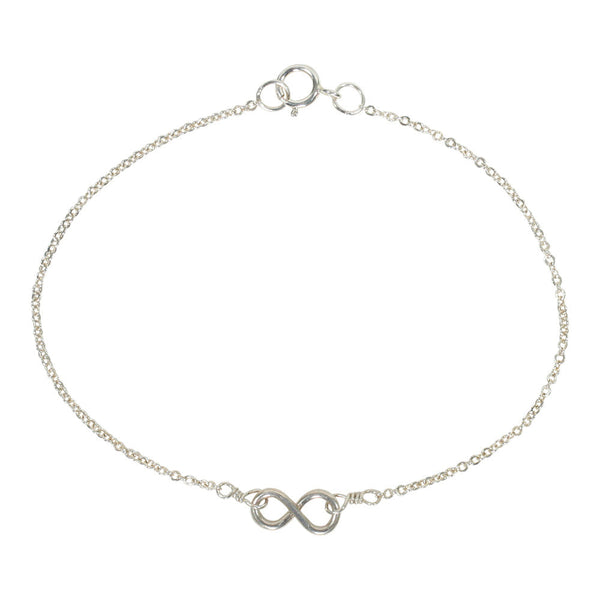 Tiny Infinity Bracelet on Thin Chain - Silver - Bracelets - Ofina