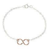 Infinity Bracelet on Regular Chain - Rose Gold Infinity l Silver Chain - Bracelets - Ofina