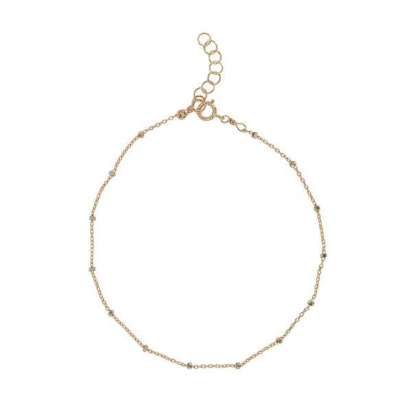 2-Tone Ball Chain Anklet - Gold / 8" - Bracelets - Ofina