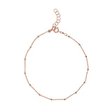2-Tone Ball Chain Anklet - Rosegold / 8" - Bracelets - Ofina