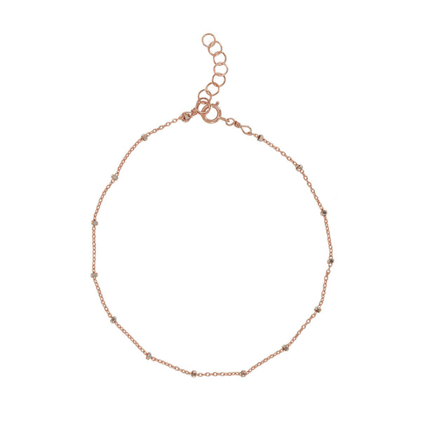 2-Tone Ball Chain Anklet - Rosegold / 8" - Bracelets - Ofina