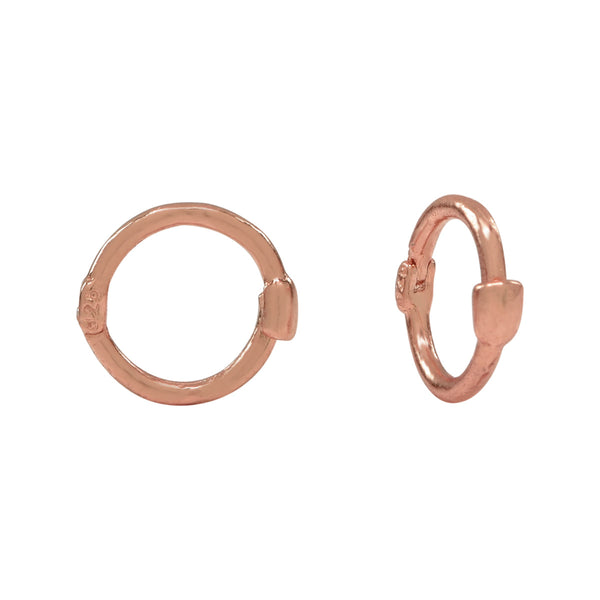 Thin Smooth Huggies - Rose Gold - Earrings - Ofina