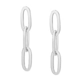 Thick Triple Paperclip Studs - Silver - Earrings - Ofina