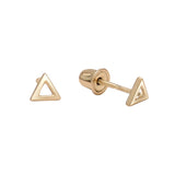 10k Solid Gold Open Tiny Open Triangle Studs - - Earrings - Ofina
