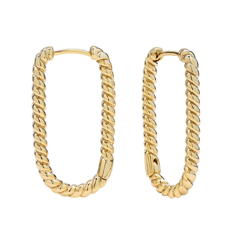 SALE - Twisted Oval Hoops - - Earrings - Ofina
