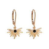Black CZ Starburst Leverback Earrings - - Earrings - Ofina