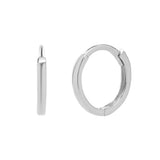 14k Solid Gold Thin Huggies - White Gold - - Ofina
