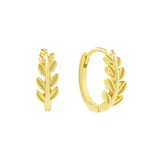 Leaf Huggies - GOLD - Earrings - Ofina