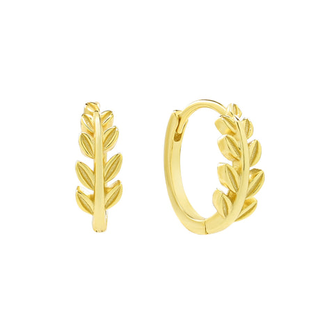 Leaf Huggies - GOLD - Earrings - Ofina