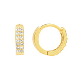 Double Row CZ Huggies - Small / Gold - Earrings - Ofina