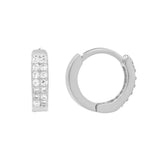 Double Row CZ Huggies - Small / Silver - Earrings - Ofina