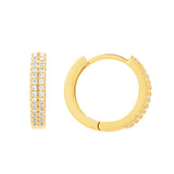 Double Row CZ Huggies - Large / Gold - Earrings - Ofina