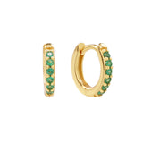 Thick Emerald CZ Huggies - - Earrings - Ofina