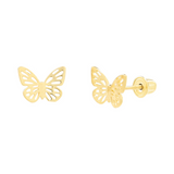 10k Solid Gold Butterfly Studs - - Earrings - Ofina