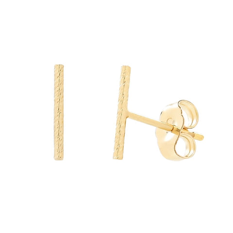 Diamond Cut Bar Studs - - Earrings - Ofina