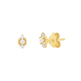 Tiny CZ Pearl Deco Studs - - Earrings - Ofina