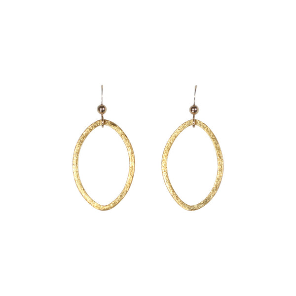 SALE - Brushed Marquise Earrings - Gold / Medium - Earrings - Ofina