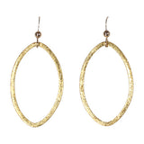 SALE - Brushed Marquise Earrings - Gold / Large - Earrings - Ofina