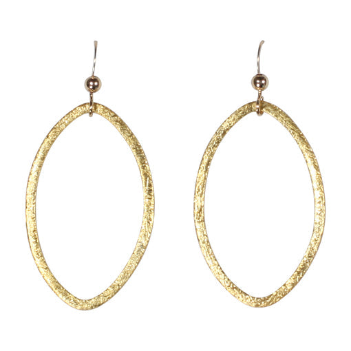 SALE - Brushed Marquise Earrings - Gold / Large - Earrings - Ofina