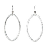 SALE - Brushed Marquise Earrings - Silver / Large - Earrings - Ofina
