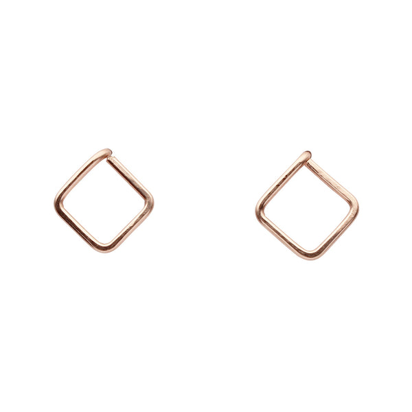 Square Wirewrapped Studs - - Earrings - Ofina