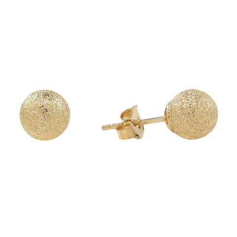 14k Solid Gold Stardust Studs - Yellow Gold / 6mm - Earrings - Ofina