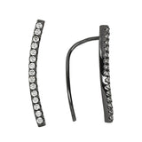 SALE - Curved CZ Ear Crawler - Gunmetal / Large / Right - Earrings - Ofina