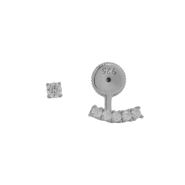 Curved Multi-CZ Ear Jacket - - Earrings - Ofina