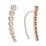SALE - 24mm Graduated CZ Circles Ear Crawler - Rosegold / Right - Earrings - Ofina