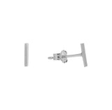 Thin Bar Studs - Silver / 6mm - Earrings - Ofina