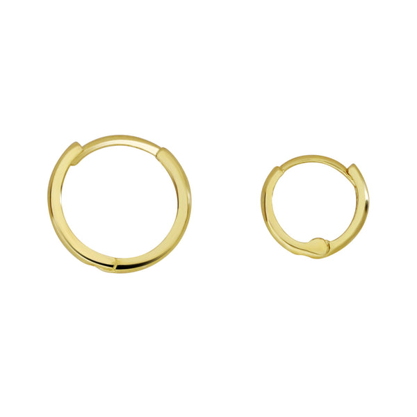 10k Solid Gold Huggie Hoops - - Earrings - Ofina