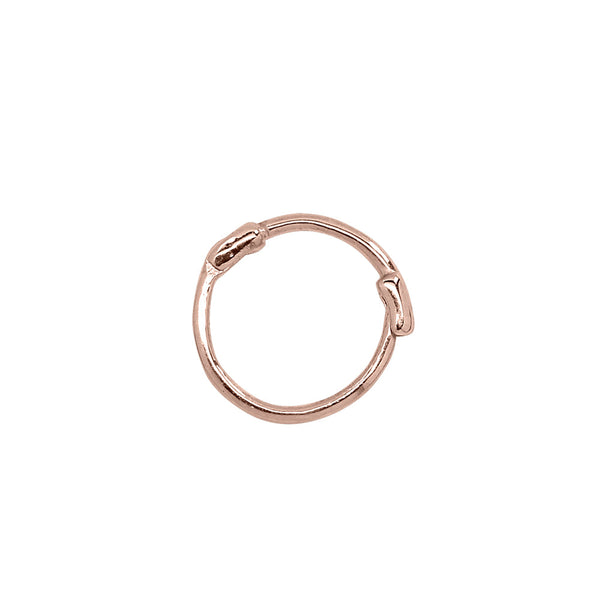 10k Solid Gold Thin Huggies - 8mm - Sold Individually / Rose Gold - Earrings - Ofina