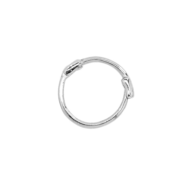 10k Solid Gold Thin Huggies - 8mm - Sold Individually / White Gold - Earrings - Ofina