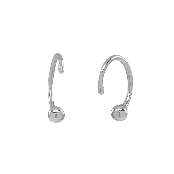 Ball Open Huggies - Silver - Earrings - Ofina
